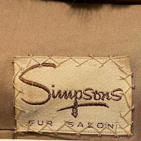 1960s Vintage Simpsons Fur Salon Glamorous Large Collar Short Tan Coat‎ - Picture 6 of 8